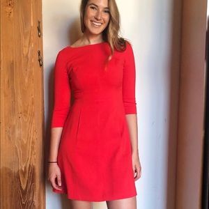 Vince Camuto fit and flare orange dress